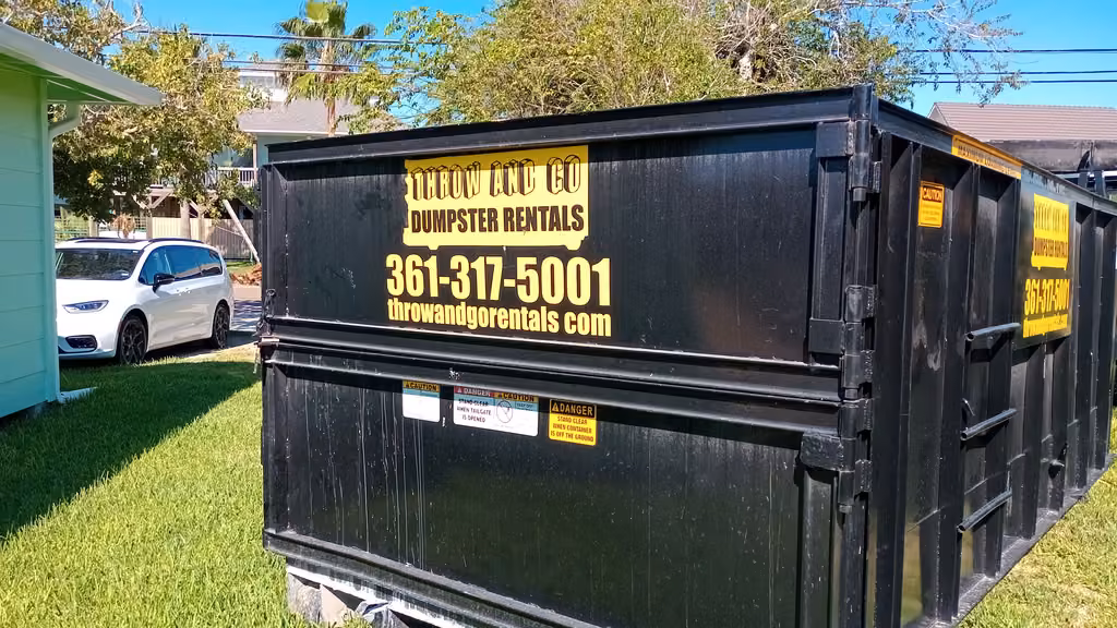 Residential dumpster rental for a home cleanout in Corpus Christi